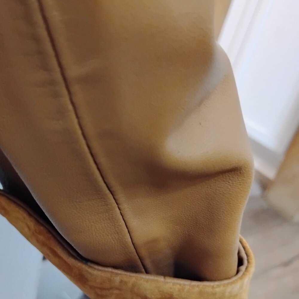 Bradley Bayou suede & leather dress coat               MED Like new - Picture 5 of 6